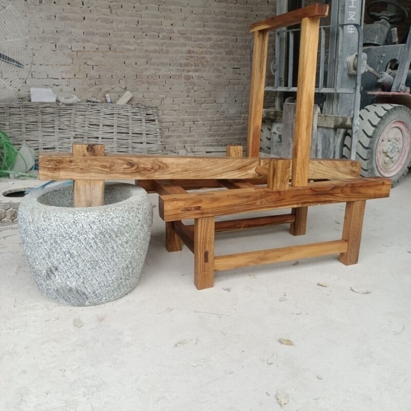大号脚踏木架打粑粑机石臼子大号特大号老式家用打年糕幼儿园体验