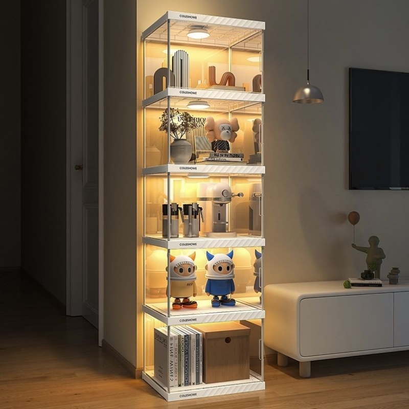 书柜展示柜落地多层防尘书架家用客厅储物模型陈列收纳架置物架
