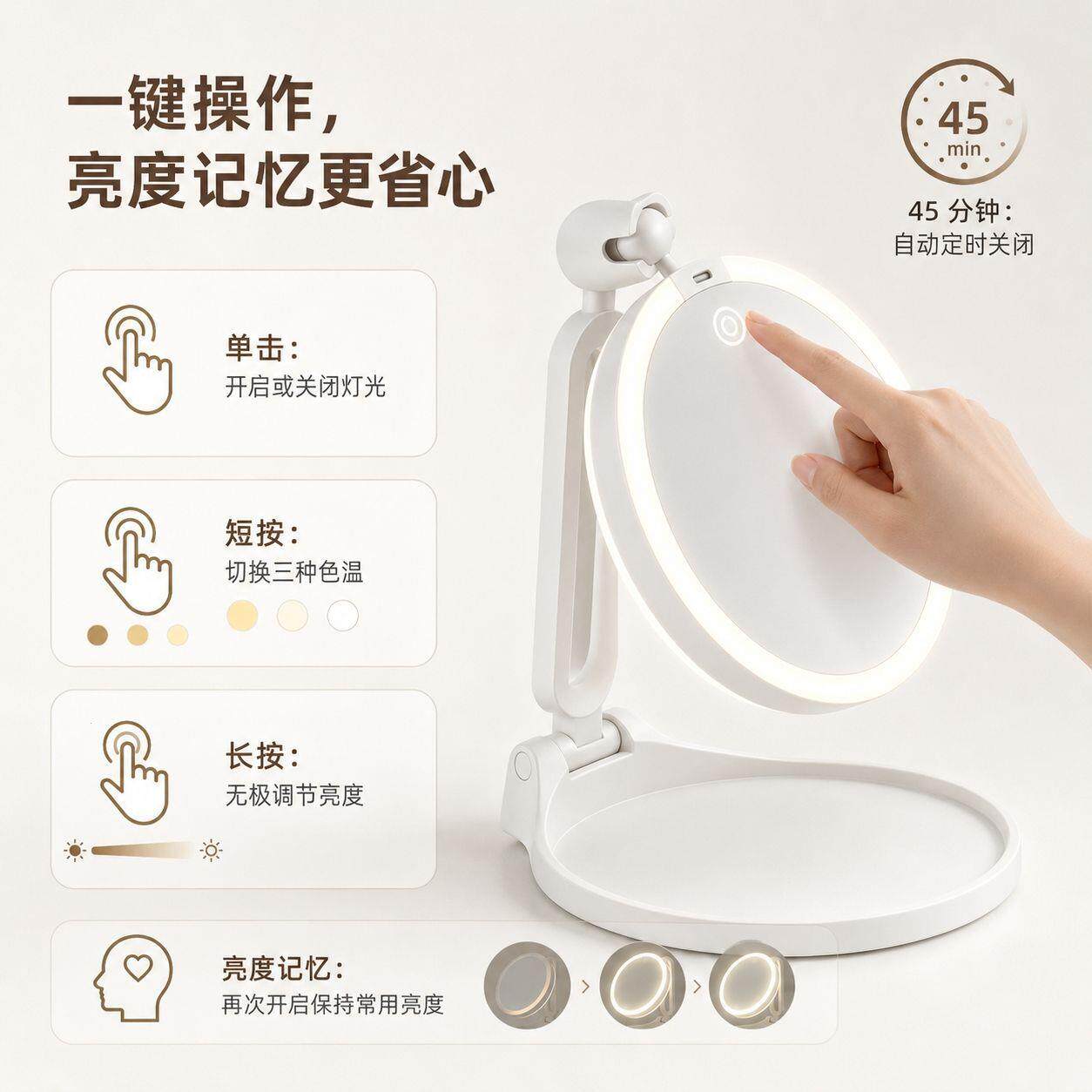led高清双面梳妆镜10-30