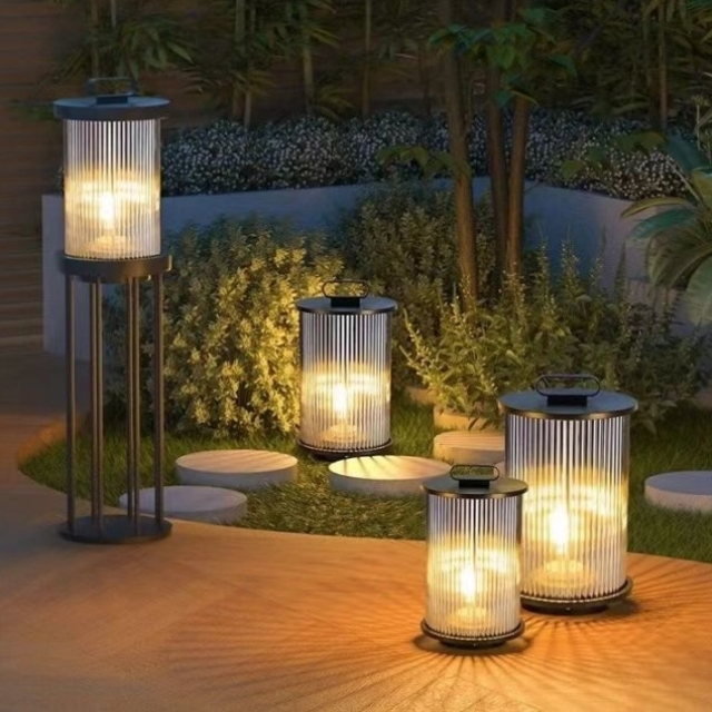 太阳能庭院灯户外防水草坪灯花园别墅过道园林装饰手提灯