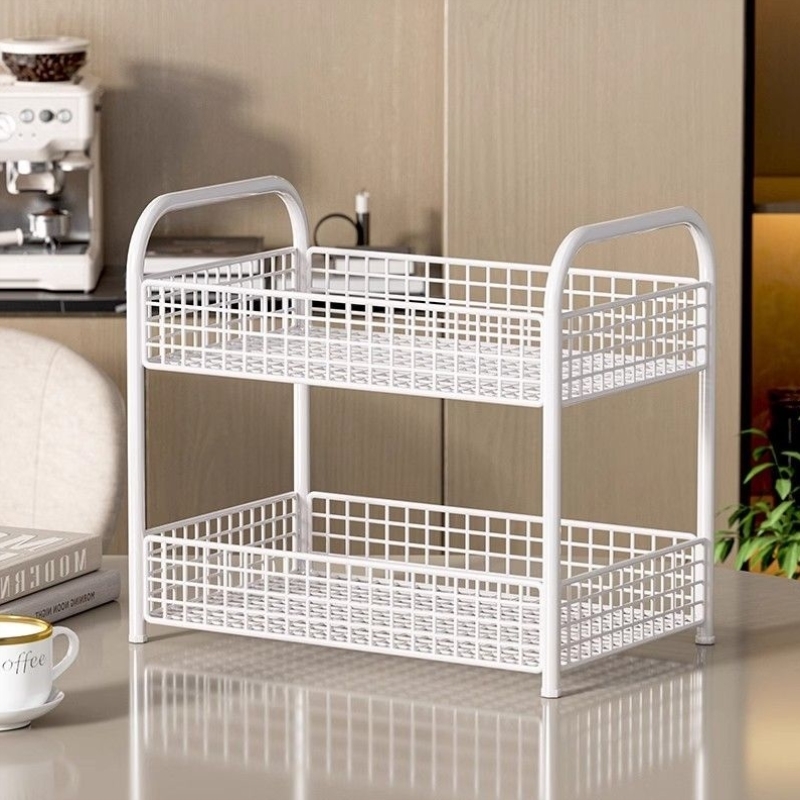 桌面置物架餐桌收纳架桌上双层杯子茶几客厅水杯台面多层零食神器
