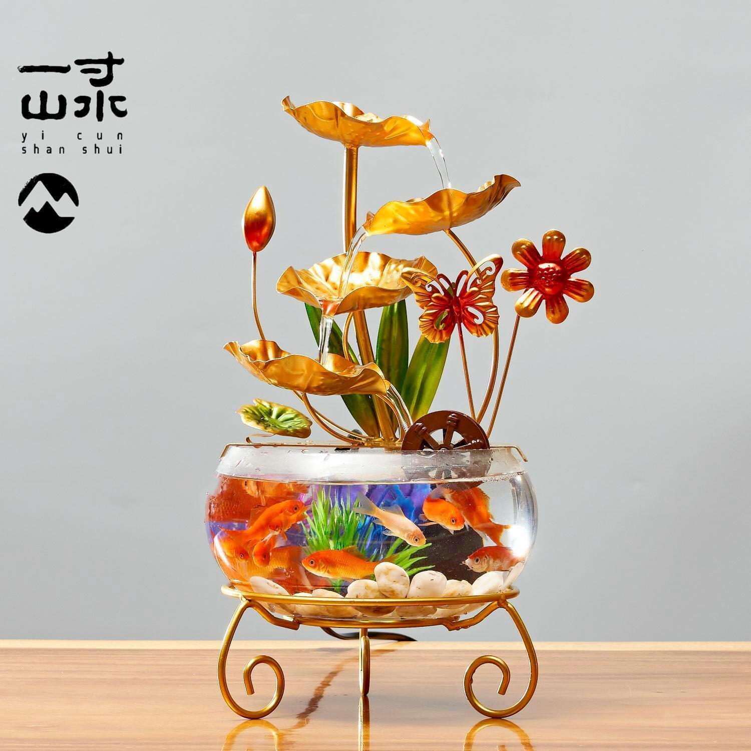 流水摆件鱼缸家用缸循环