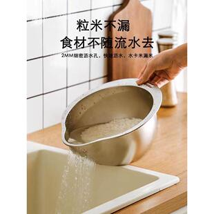 304不锈钢沥水篮多功能淘米神器洗米筛水果盘家用厨房专用洗菜盆