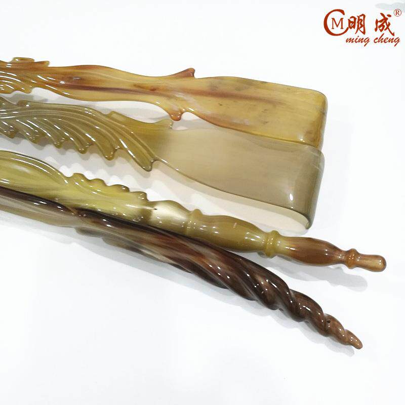 白牦牛角精品鞋拔不求人痒痒挠45cm-52穿鞋器鞋抽白牛角工艺品