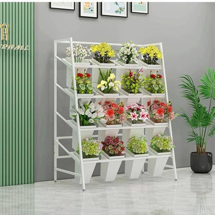 铁艺梯形多层花店展示架