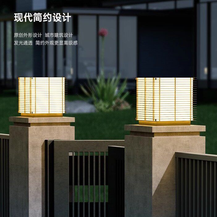 太阳能柱头灯别墅大门柱子灯户外庭院围墙灯室外花园防水立柱灯