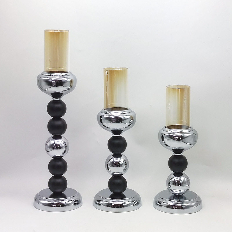 欧式酒杯小烛台铁艺电镀金色蜡烛台简约浪漫餐桌烛光晚餐婚庆摆件
