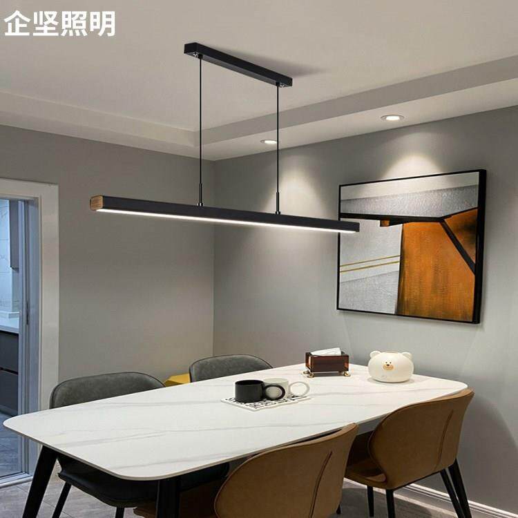 简约现代一字led饭厅吧台餐厅吊灯办公极简无主长条餐桌吊灯