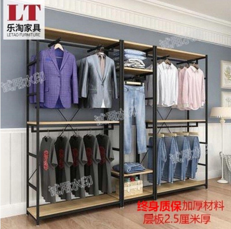 家用衣帽架批发服装产品多层组合展示架现代新款出租屋网红挂衣架