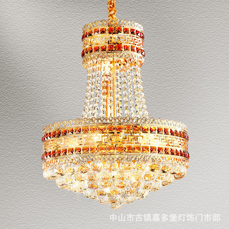 欧式水晶吊灯别墅复式楼梯间吊灯奢华客厅餐厅吊灯玄关过道灯具