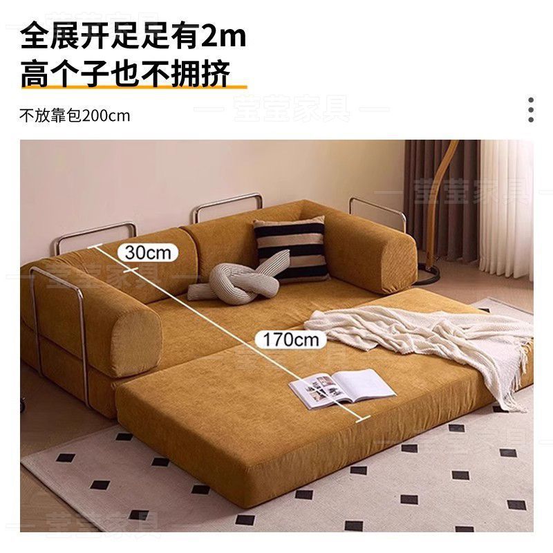 小户型布艺折叠两用沙发床