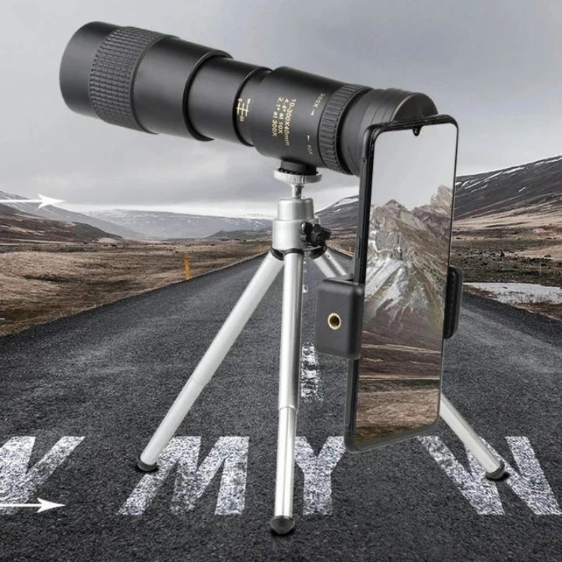 户外单筒望远镜高清10-300X40变倍全光学便携高清成像微光夜视