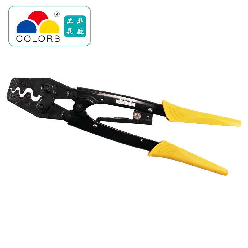 华胜工具HS-38日式棘轮裸端子压接钳 省力型绝缘压线钳端子钳接头