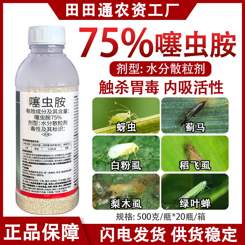 75%噻虫胺蔬菜小麦蚜虫蓟马稻飞虱木虱杀虫剂地下老虎害虫打虫药
