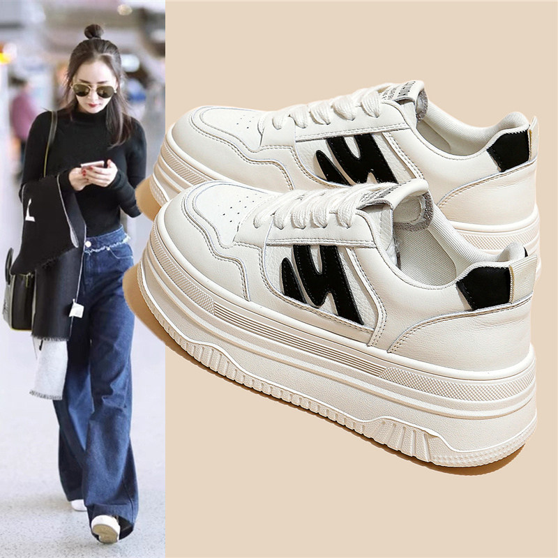 小白鞋女厚底百搭春秋松糕2026夏季新款爆单老爹休闲德训运动板鞋,女鞋,时尚休闲鞋,淘宝优惠券,粉丝福利购,淘宝优惠卷