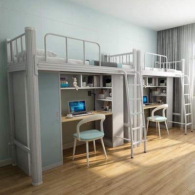 上床下床桌组合铁艺单体人公寓床学生员工寝室宿GT-106舍书柜床一