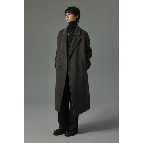 【储格】重磅950g双面羊毛呢子大衣男长款过膝呢子外套冬季尼风衣