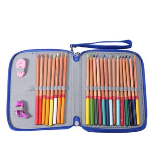 新款防水72色笔帘彩铅素描画笔收纳包文具盒炭笔铅笔袋男女美术生