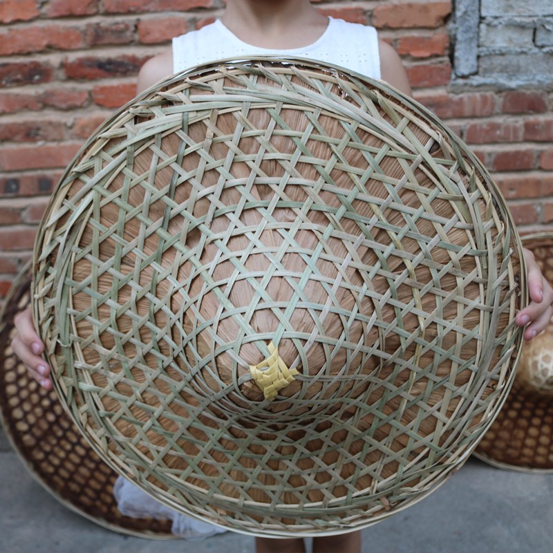 竹制品竹编斗笠帽竹帽舞蹈表演道具防雨双层帽竹灯罩装饰帽