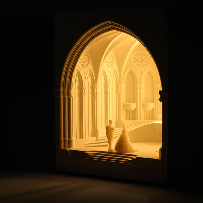 创意微水泥小夜灯床头氛围台灯送女生闺蜜新婚礼物新人结婚礼品