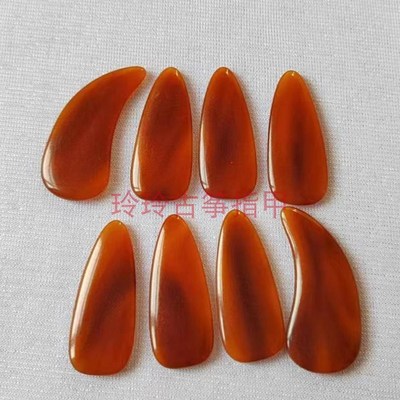 包邮专业古筝指甲半月遥指双面弧成人儿童古筝拨片盒装送古筝胶布