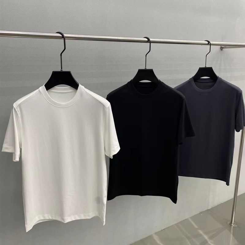 天花板零触感80支/200支苏匹马棉冰感净版白T美学短袖男士微宽松