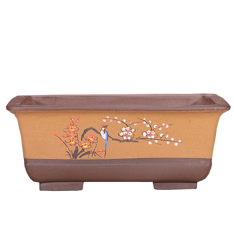 宜兴精品紫砂长方盆特大号盆景盆绿植园艺盆栽客厅阳台花盆多肉盆