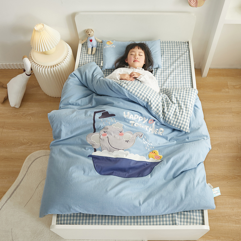 儿童幼儿园被子三件套水洗棉纯棉被套被褥宝宝入园六件套床品定做
