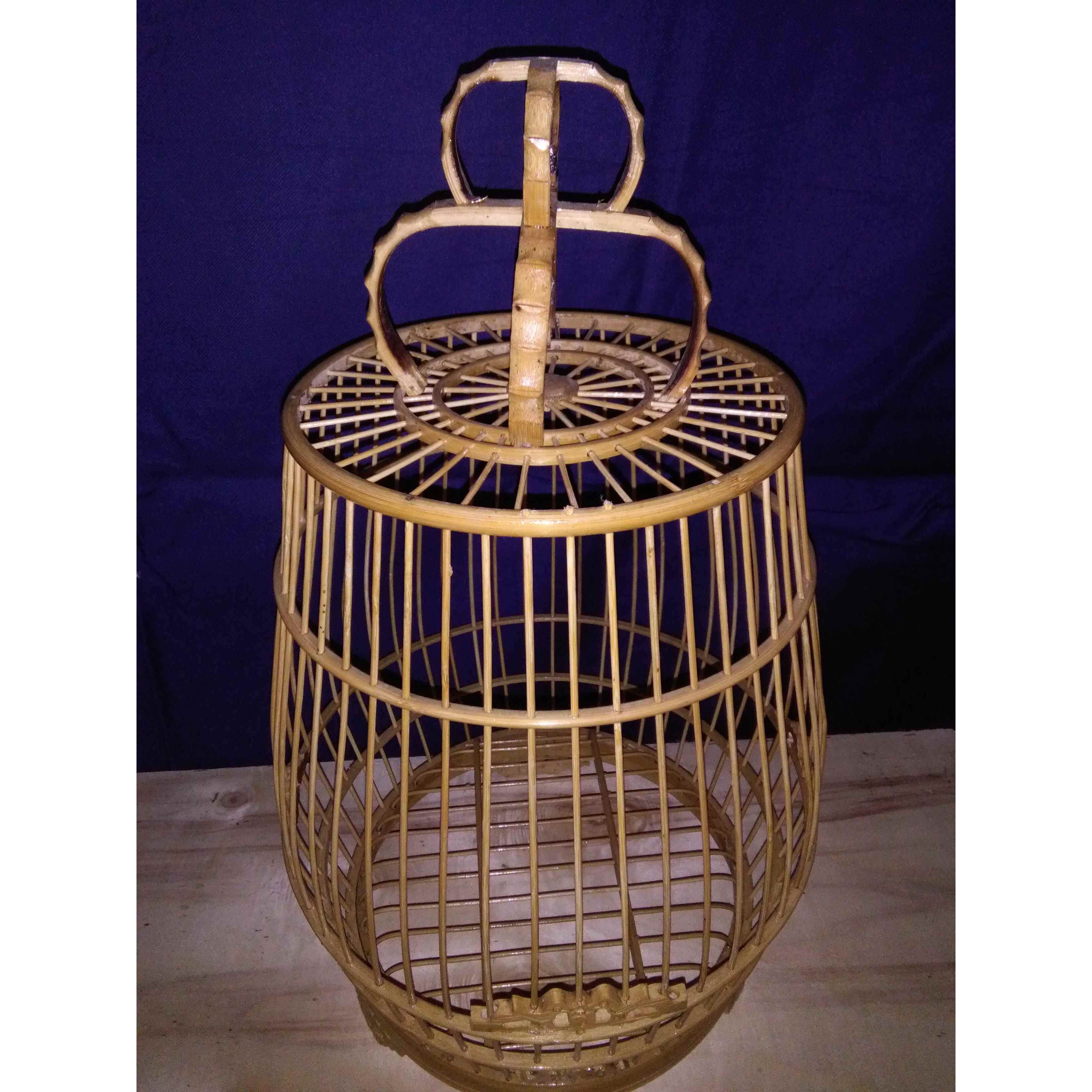 精品画眉鸟笼八哥腊嘴四喜通用竹鸟笼 腰鼓竹笼 精品装饰鸟笼包邮