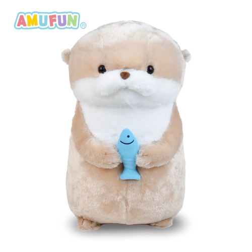 AMUFUN amuse进口轻奢 水獭Usoyan 抱鱼水獭34cm大玩偶