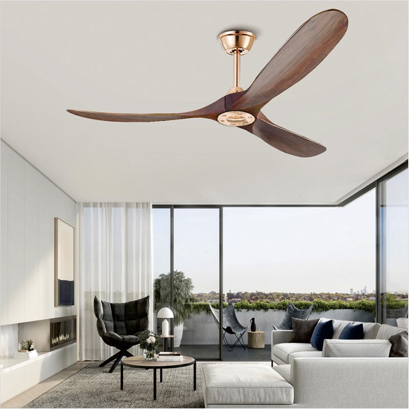 静音变频吊扇灯家用客厅实木吊扇金色风扇灯餐厅大风力电扇灯卧室