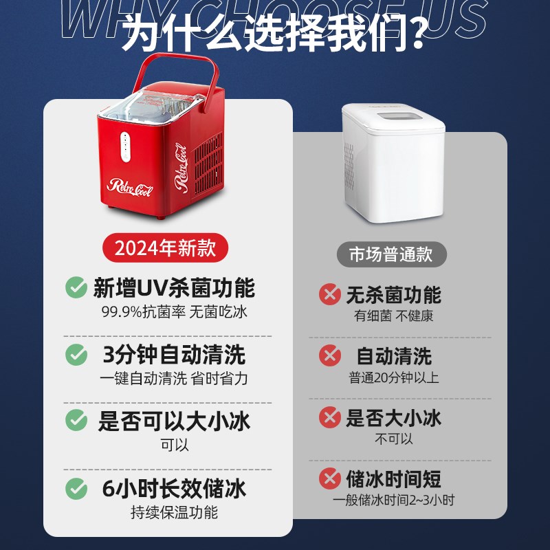2024新款制冰机家用小型宿舍迷你冰块制造机器mini小号一人便携式