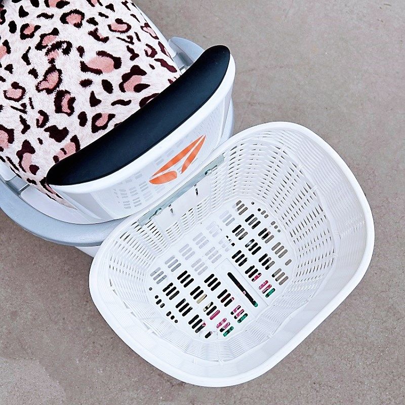 电动车后置车筐电摩车后尾挂篮加大书包车篓后用靠背菜篮子后尾箱