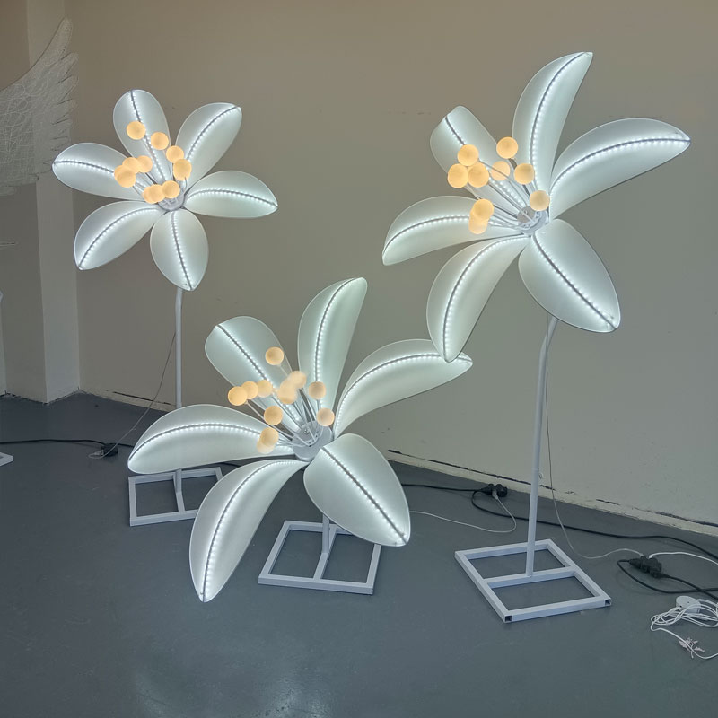 婚庆道具牡丹花百合花路引三件套婚礼舞台布置橱窗摆件背景装饰品