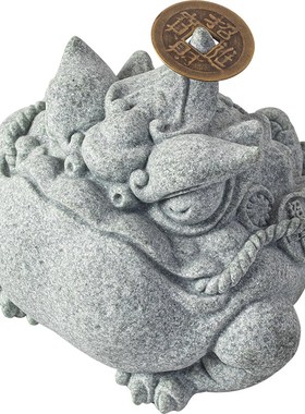 创意三足天机金蟾茶宠摆件新中式招财蟾蜍鱼缸造景微观桌面装饰品