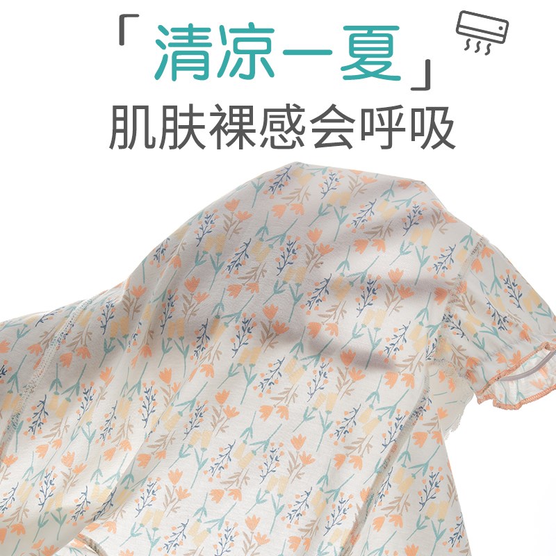 婴儿连体衣夏季薄款女孩可爱宝宝衣服夏天短袖空调服女宝a类73码