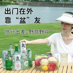 一次性可折叠盆旅行便携式 洗脸泡脚桶洗衣袋户外露营洗菜神器手提