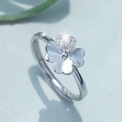 气质四片叶草戒指网红小众设计