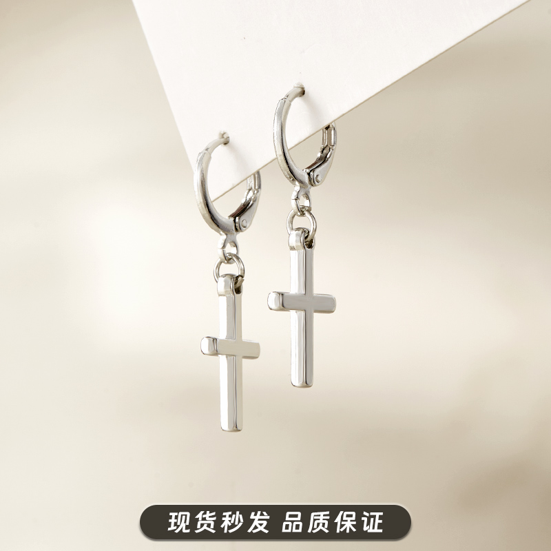 十字架耳扣冷淡风高级耳饰