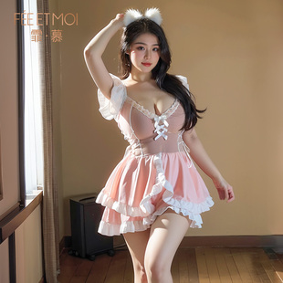 女仆cos角色扮演女佣制服晴趣qqny 霏慕性感纯欲网纱甜美胖mm大码