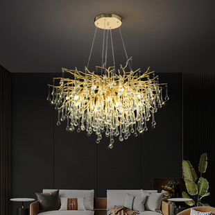 现代奢华客厅灯大厅水晶吊灯创意餐厅吧台树枝形艺术吊灯厂家生产
