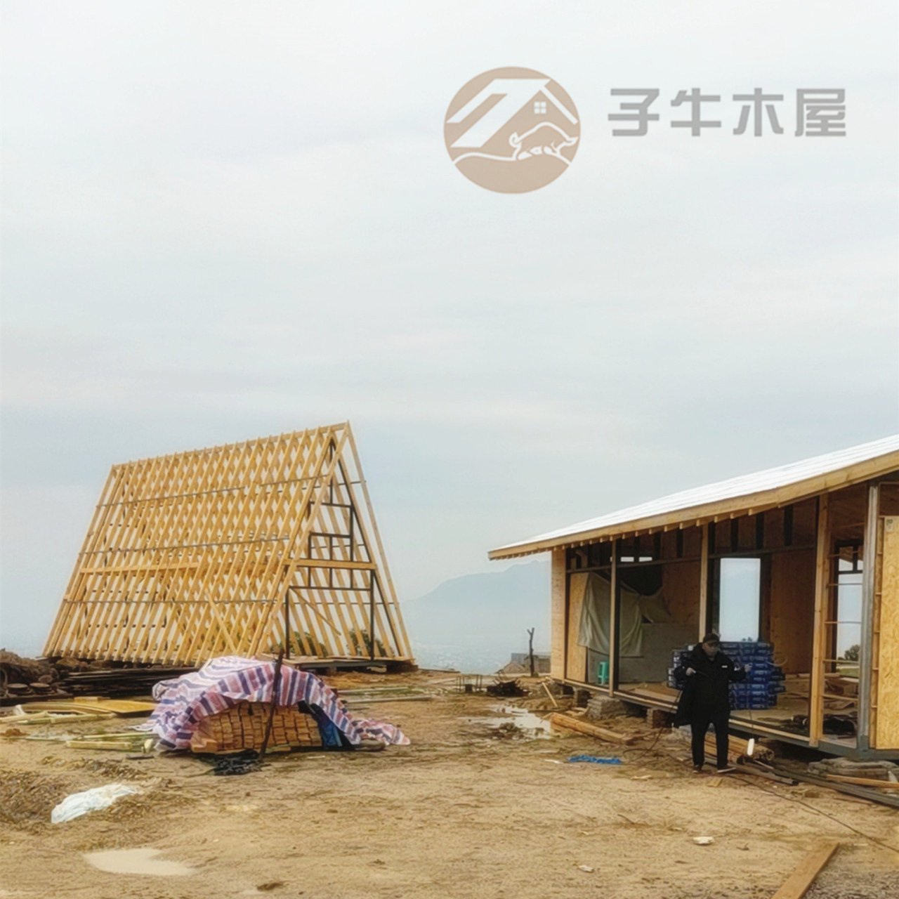 户外中式庭院木屋民宿度假建造