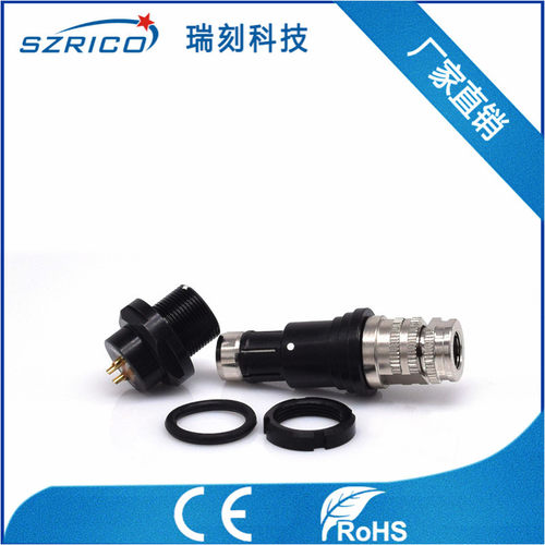 厂家供应0F6PIN公头母座圆形推拉自锁快速插拔连接器全黑航空头
