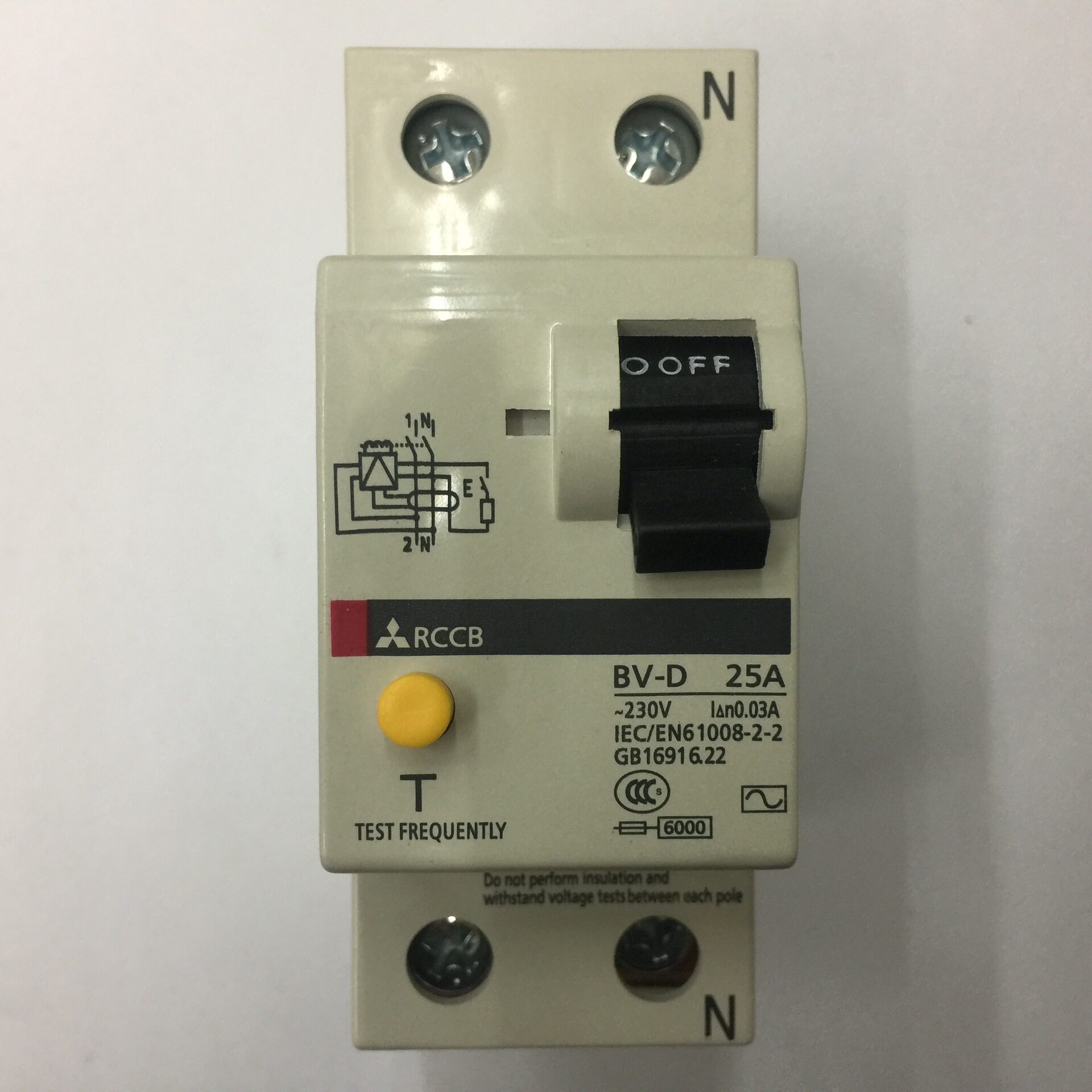 原装正品BV-D2P25A30mA带剩余电流动作保护小型漏电开关