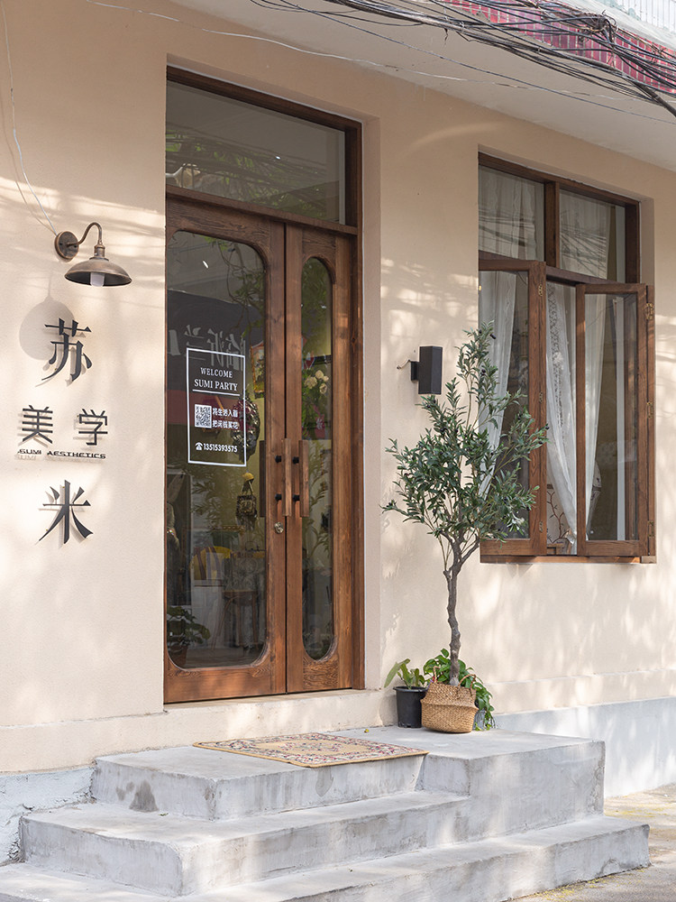 纯实木原木入户门折叠推拉工厂