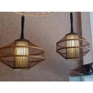 山南市现代简约农家乐竹艺木艺装饰吊灯东南亚灯笼吊灯田园装饰灯