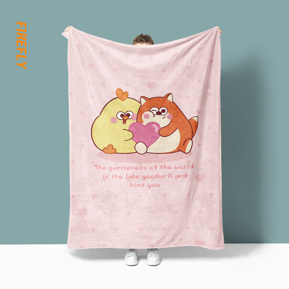 可爱墩墩鸡毛毯法兰绒