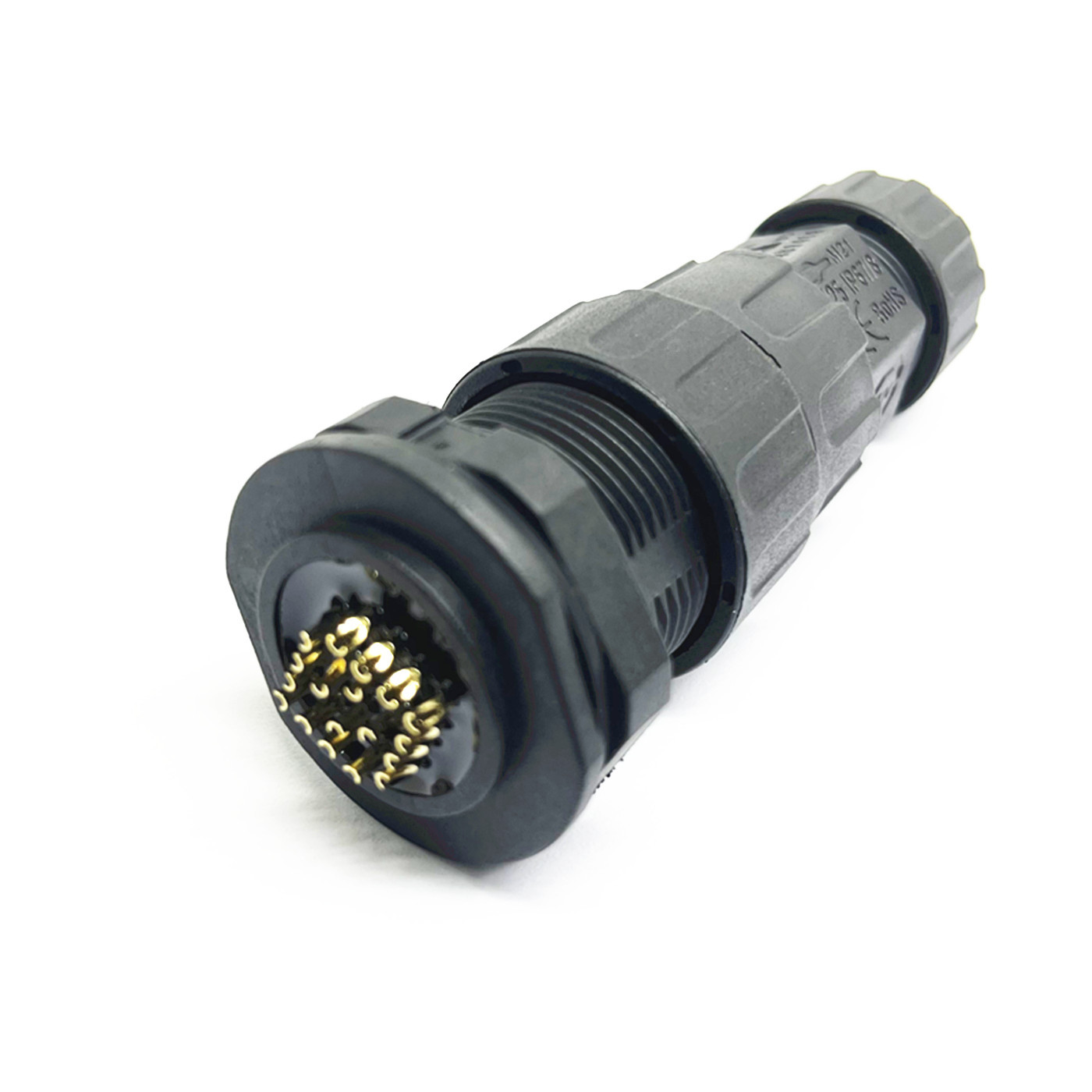 LLT利路通M25-18芯前装公针面板螺纹焊线组装式防水连接器ip68