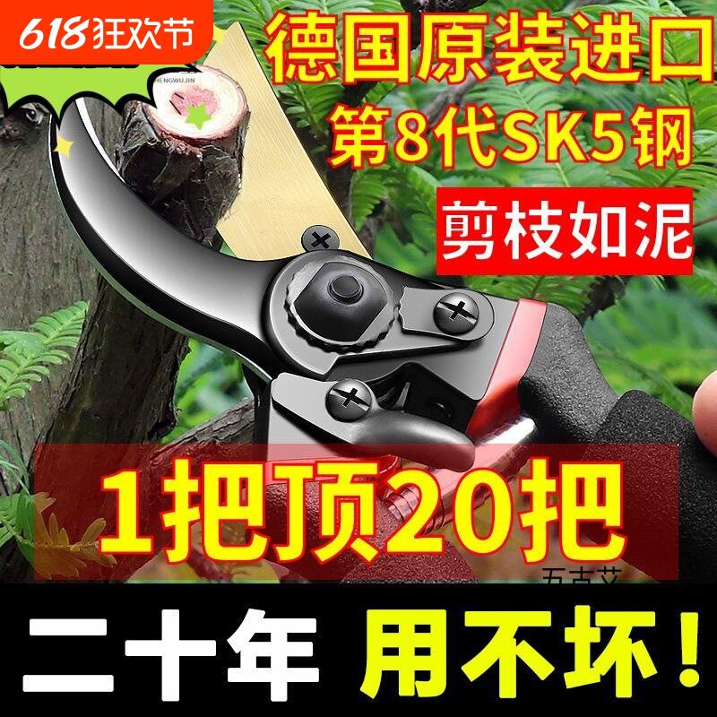 德国进口修枝剪刀树枝修剪园林花枝剪子园艺粗枝剪刀剪枝木工
