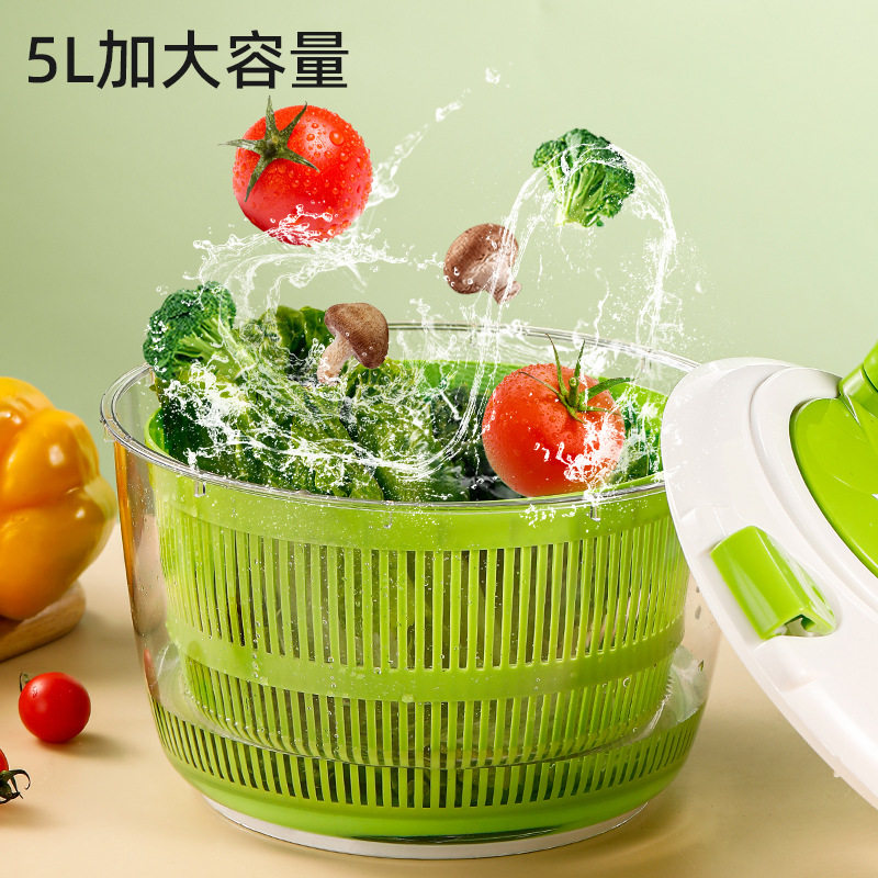 蔬菜脱水器厨房家用沥水甩干水果洗菜篮手摇甩水工具沙拉脱水神器